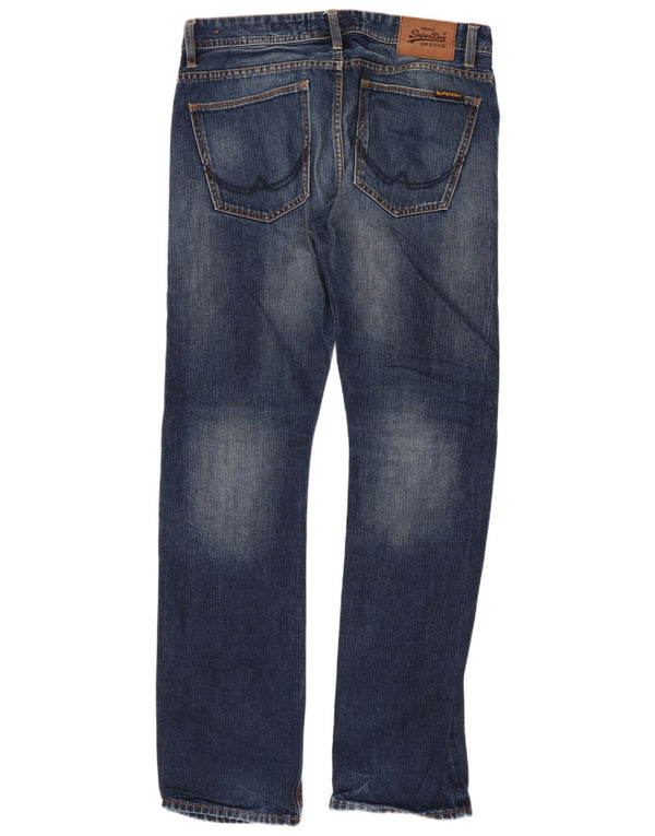 Superdry muške isprekidane ravne traperice W32 L32 plavi pamuk