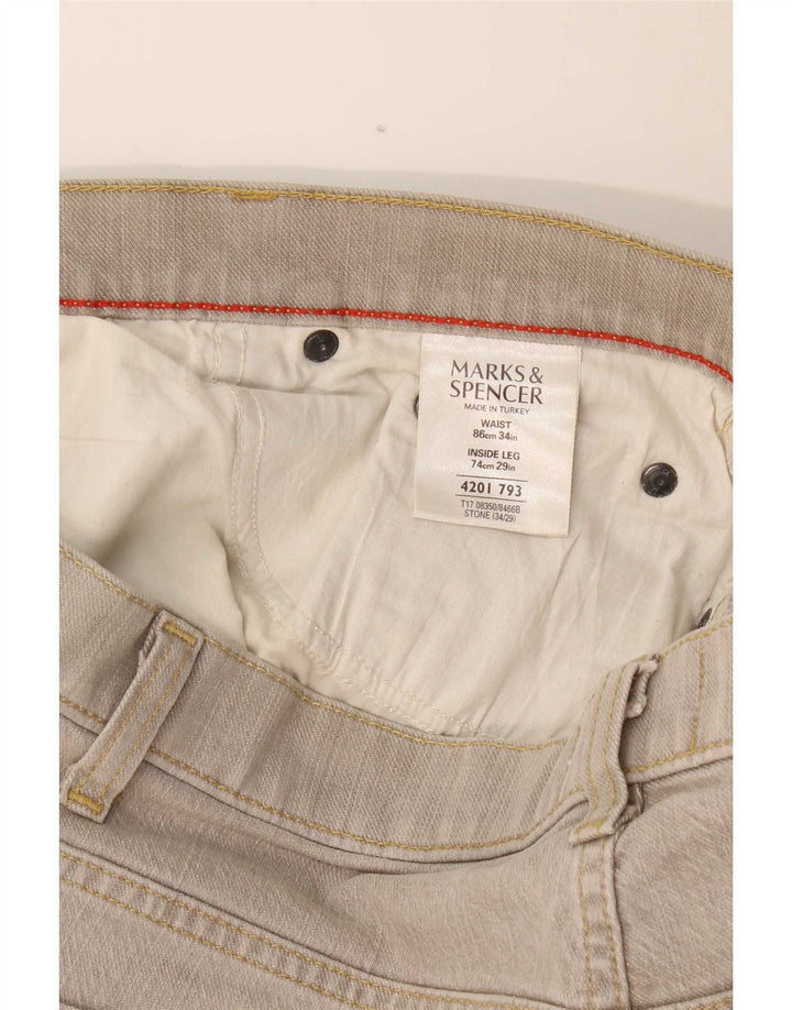 Marks & Spencer muške ravne traperice Blue Harbor W34 L29 sivi pamuk