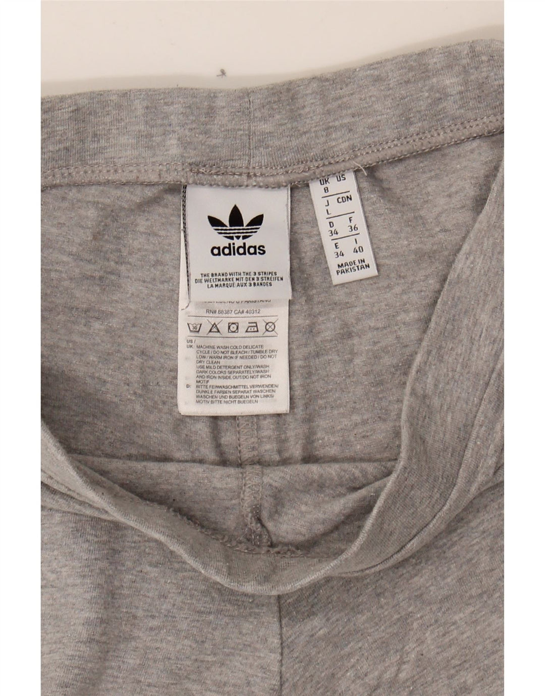 ADIDAS Womens Leggings UK 8 Small Grey Cotton Vintage Adidas and Second-Hand Adidas from Messina Hembry 