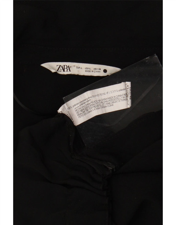 Zara ženski gornji dio kratke bluze 3/4 rukava UK 14 veliki crni poliester