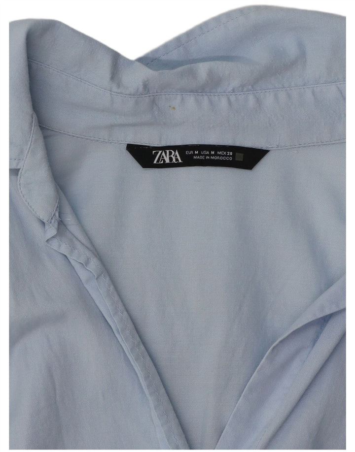 ZARA Womens Oversized Shirt UK 14 Medium Blue