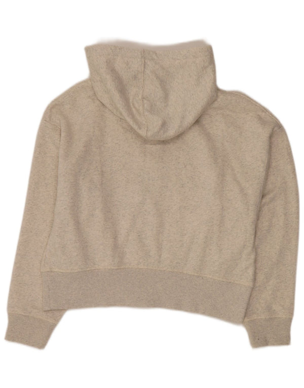 CALVIN KLEIN Ženski kratki pulover s kapuljačom s patentnim zatvaračem UK 10 Small Off White Flected