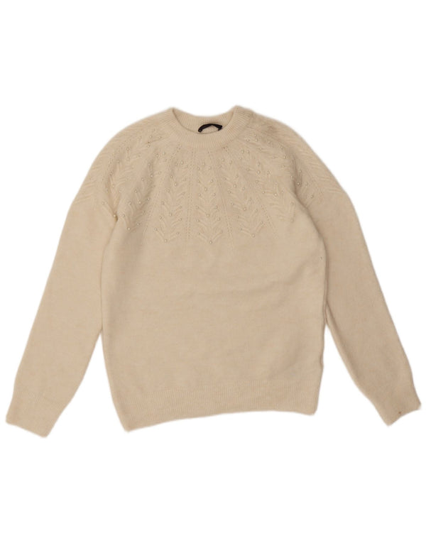 Marks & Spencer ženski džemper s okruglim izrezom UK 10 Small Off White