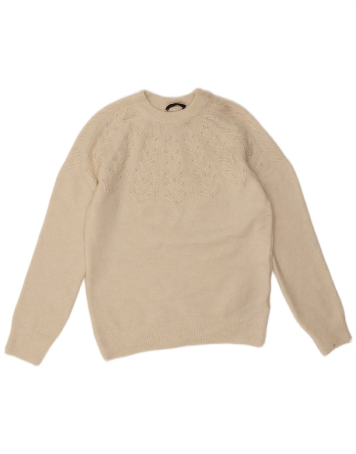 Marks & Spencer ženski džemper s okruglim izrezom UK 10 Small Off White