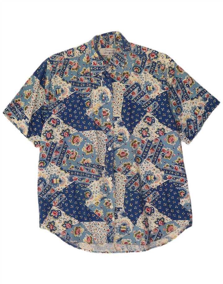 Creativity ženska majica kratkih rukava UK 10 Mala plava patchwork pamuk
