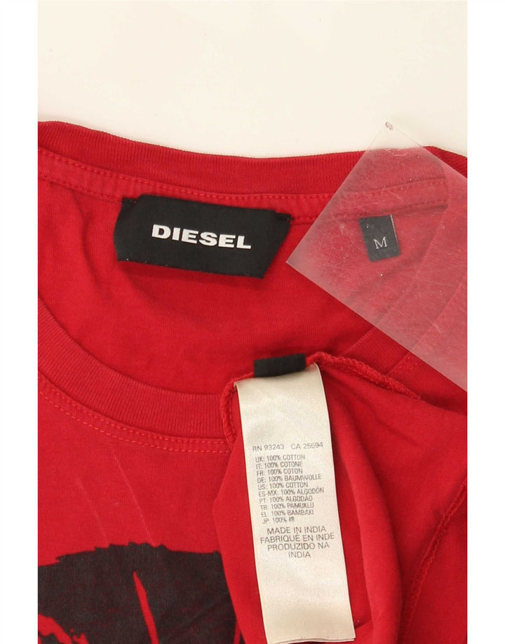 Diesel Muška majica kratkih rukava srednje veličine, crveni pamuk