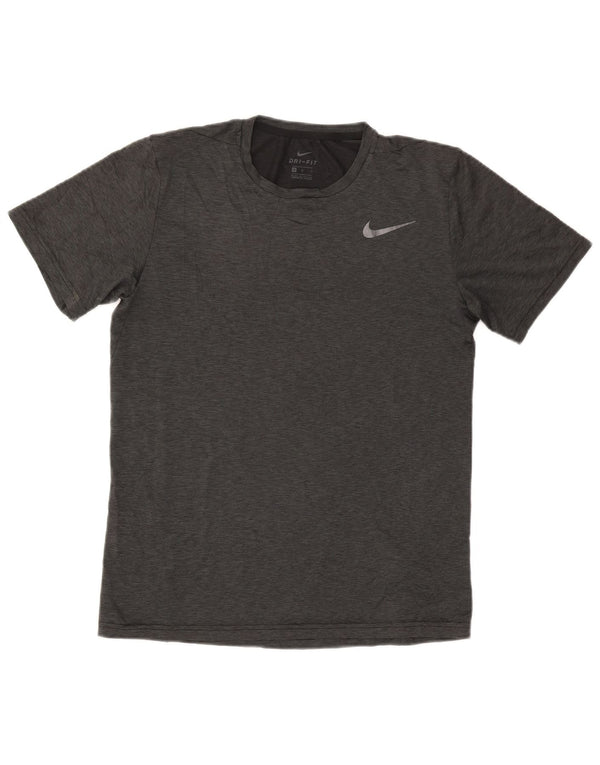 Nike Mens Dri Fit T-Shirt Top Medium Grey Flecked Polyester