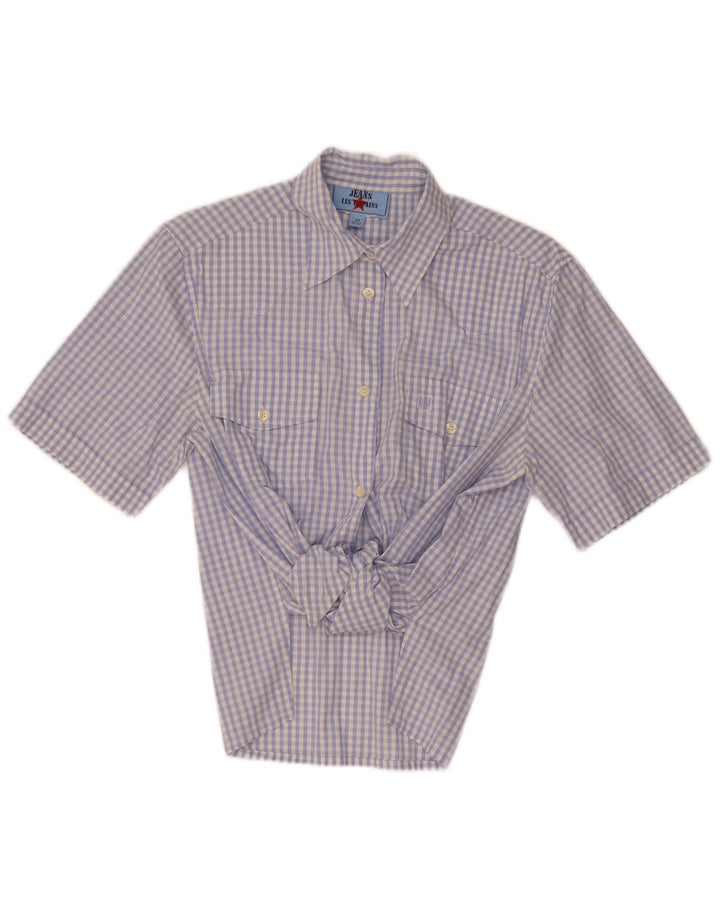 Les Copains ženska bluza košulja kratkih rukava IT 44 Srednje plava gingham