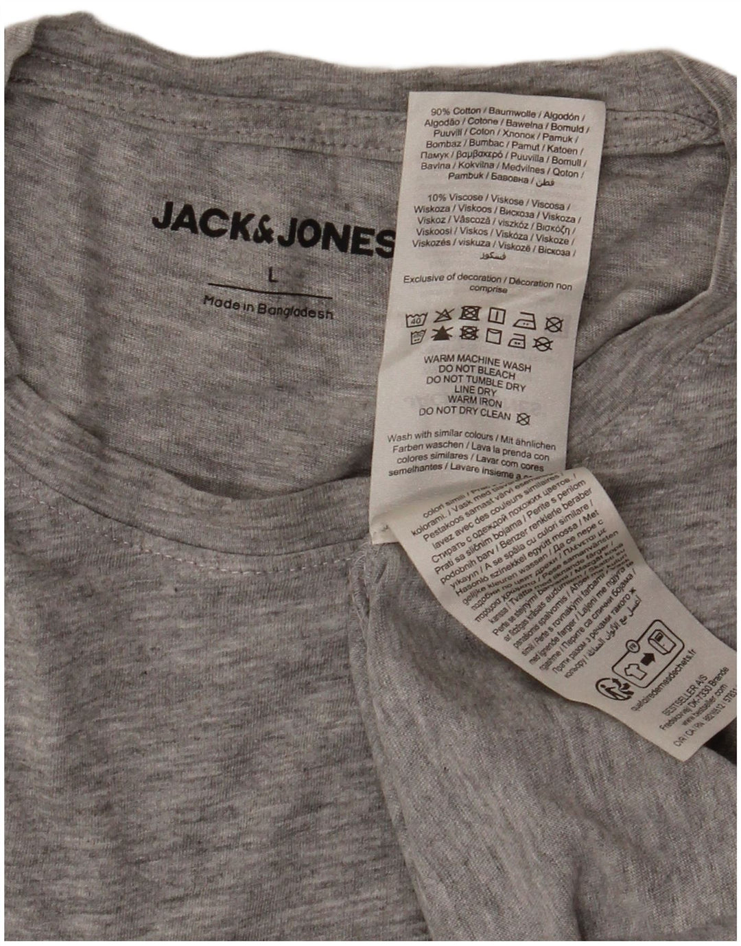 JACK & JONES Muška majica kratkih rukava velika siva viskoza