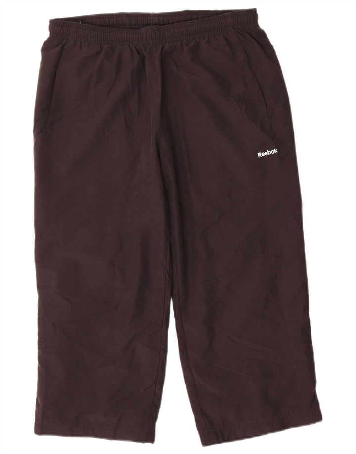 Reebok Ženske Capri Trenirke Hlače UK 10 Male crne poliesterske