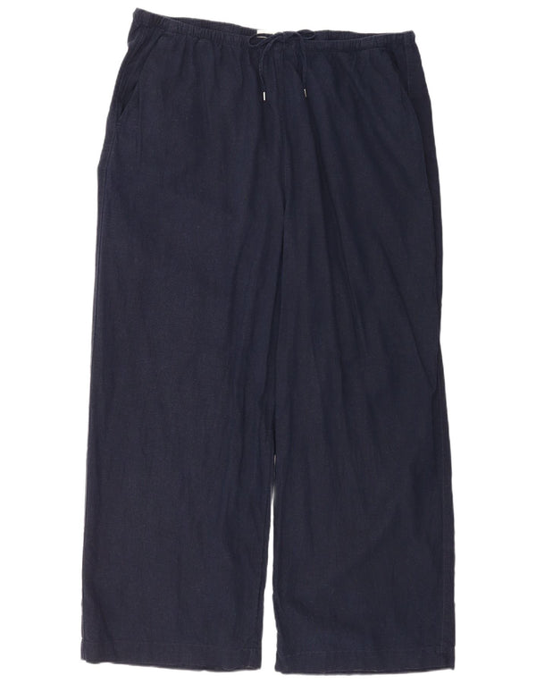 Marks & Spencer ženske široke chino hlače UK 22 3XL W44 L30 tamnoplave