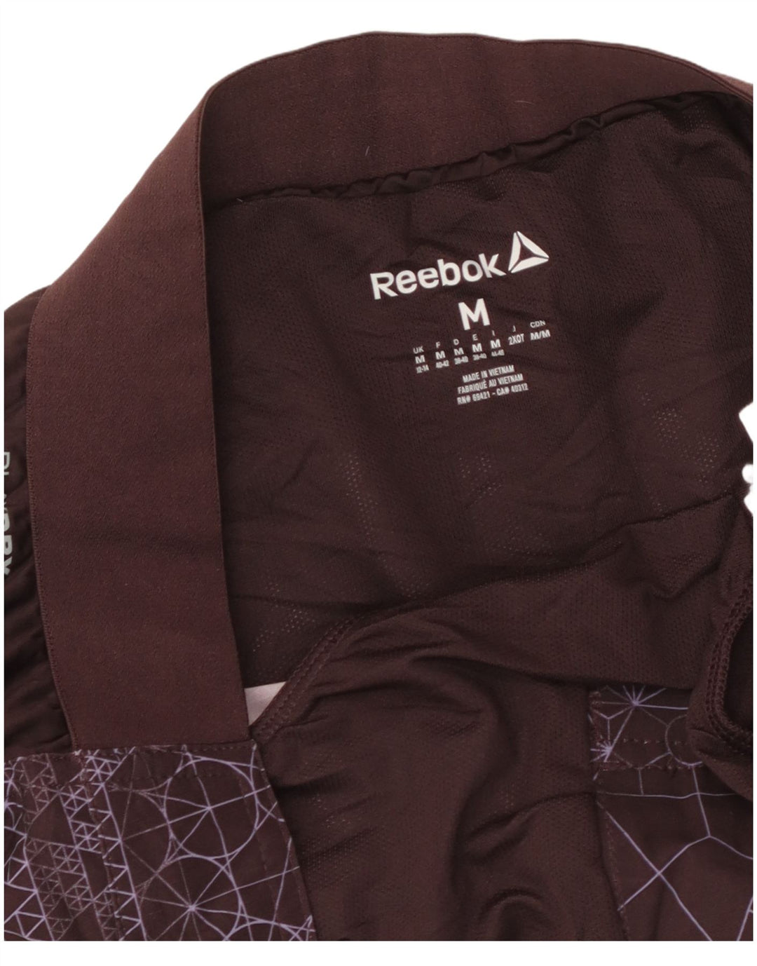 REEBOK Ženske kratke hlače za plivanje s grafičkim motivima UK 12/14 srednje smeđe geometrijske boje