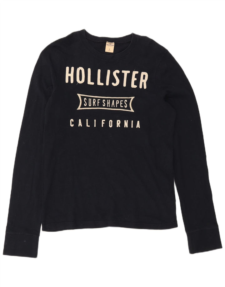 Hollister muška grafička majica dugih rukava, veliki crni pamuk