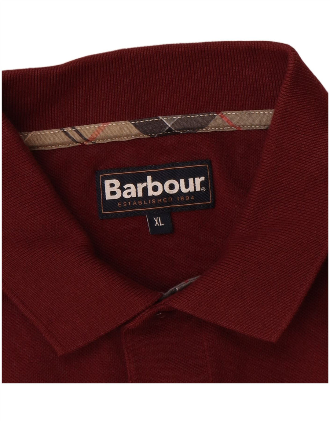 BARBOUR Muška polo majica dugih rukava XL Bordo pamuk
