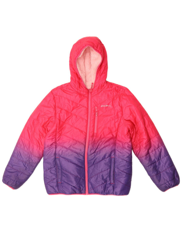Podstavljena jakna s kapuljačom za djevojčice Eddie Bauer 14-15 godina XL, ružičasta boja