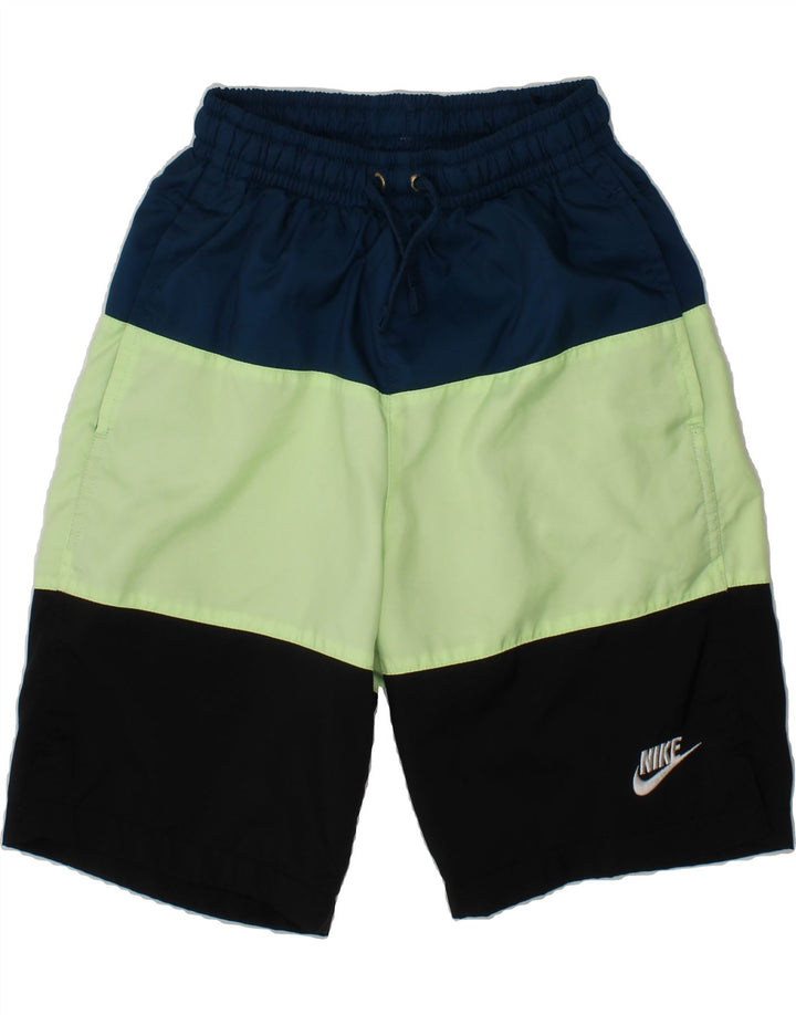 NIKE Boys Sport Shorts 10-11 Years Medium Multicoloured Colourblock Vintage Nike and Second-Hand Nike from Messina Hembry 