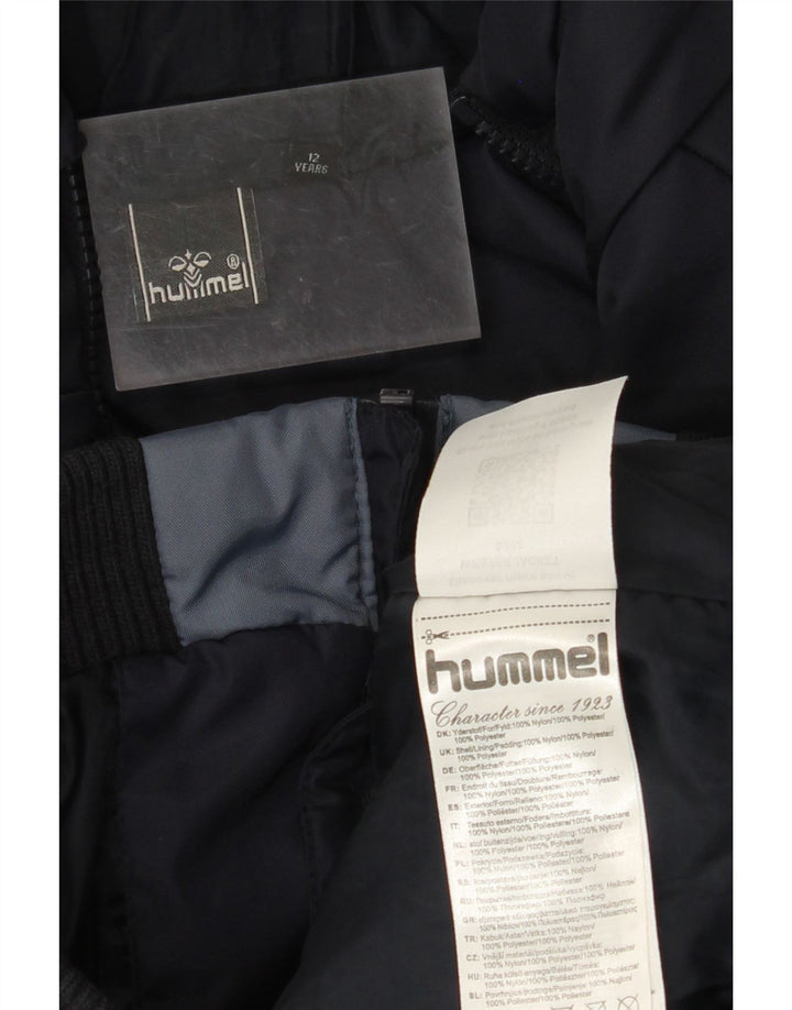 Podstavljena jakna s kapuljačom HUMMEL za dječake 11-12 godina tamnoplava boja