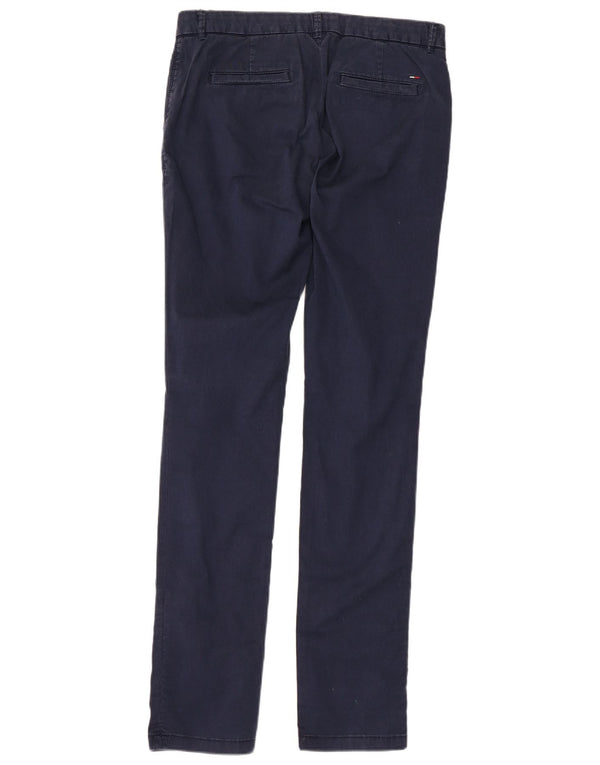 TOMMY HILFIGER Womens Slim Suit Trousers W28 L34 Navy Blue Cotton