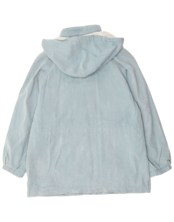 LONDON FOG Ženska vjetrovka s kapuljačom UK 16 velika plava poliesterska jakna