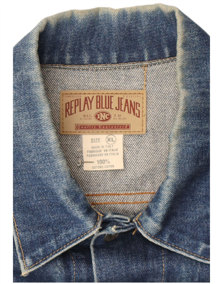 Replay ženska traper jakna UK 18 XL tamnoplavi pamuk