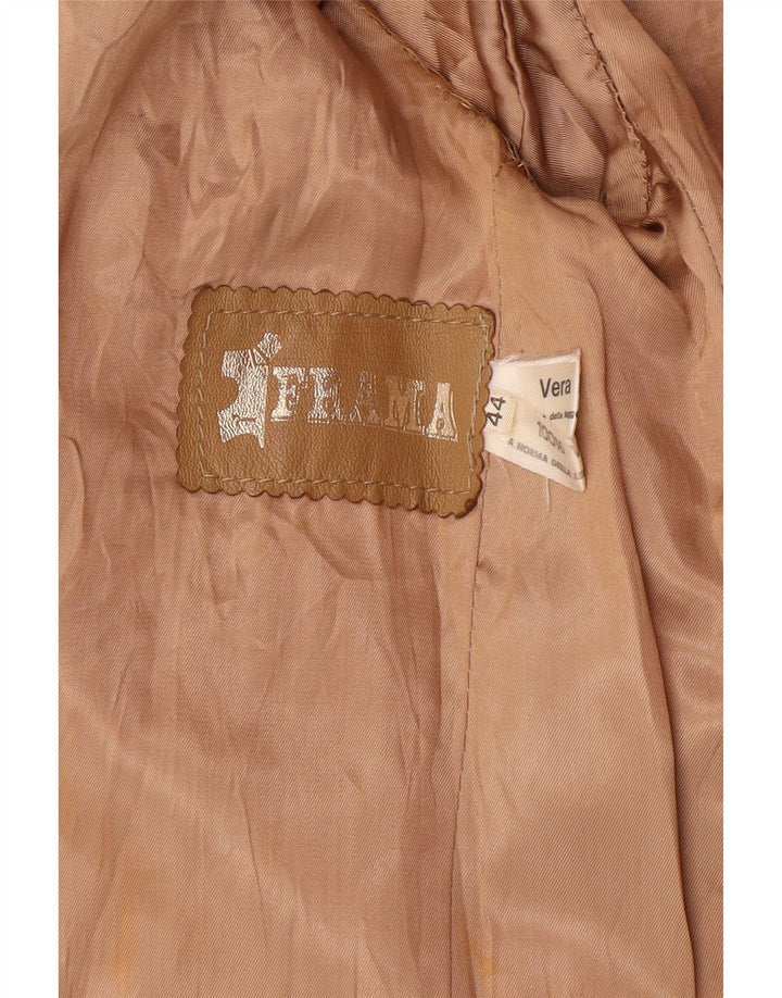 Vintage ženska jakna sa 2 gumba IT 44 srednje bež kožna klasična