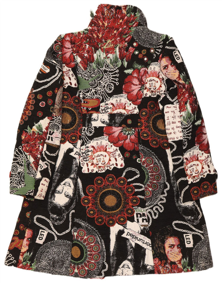 Desigual ženski kaput s apstraktnim uzorkom EU 46 XL crni cvjetni poliester