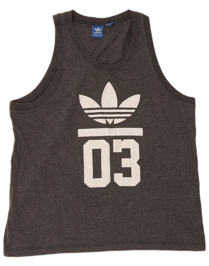 Adidas muški grafički prsluk veliki sivi pamuk
