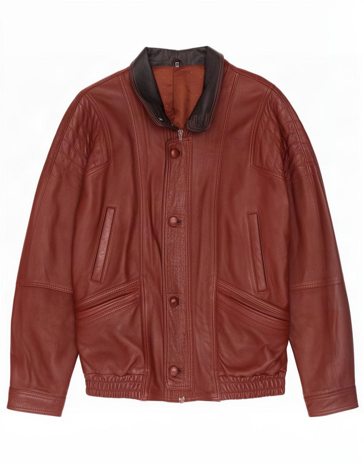 Vintage muška bomber kožna jakna UK 40 velika smeđa
