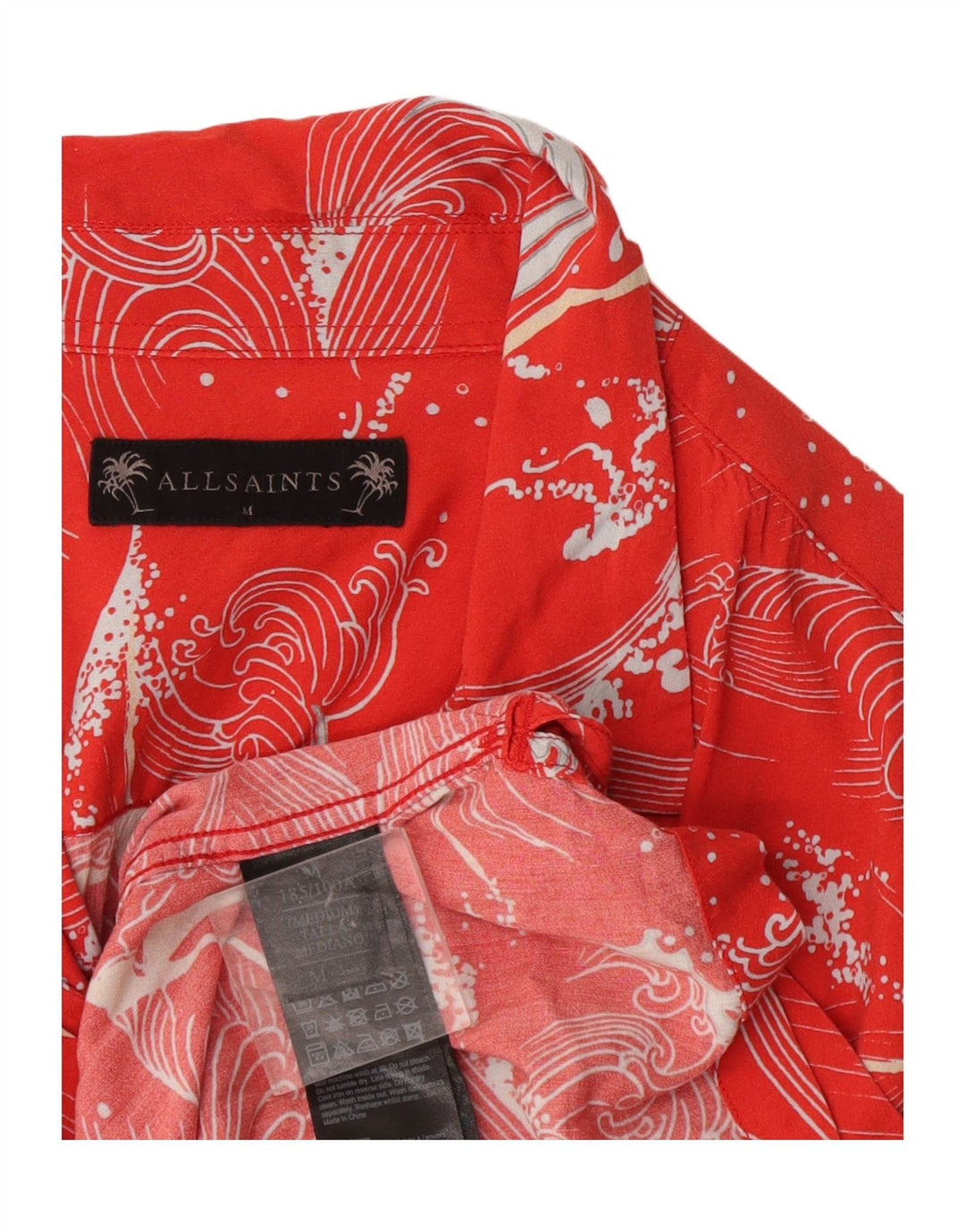 Muška havajska košulja kratkih rukava s apstraktnim uzorkom Svih svetih srednje crvene boje