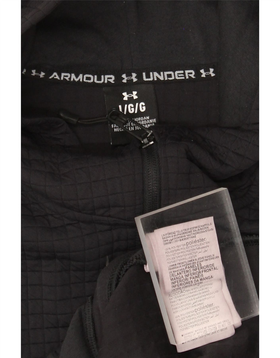 Under Armour muški pulover s kapuljačom na patentni zatvarač Veliki crni poliester