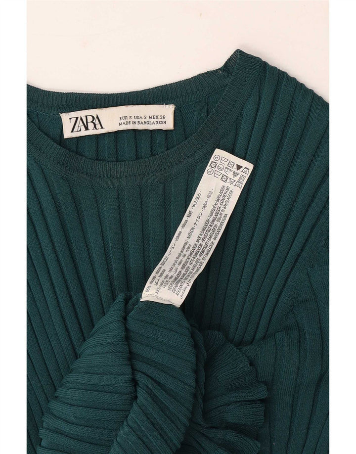 Zara ženski gornji dio kratke bluze UK 8 Mala zelena viskoza