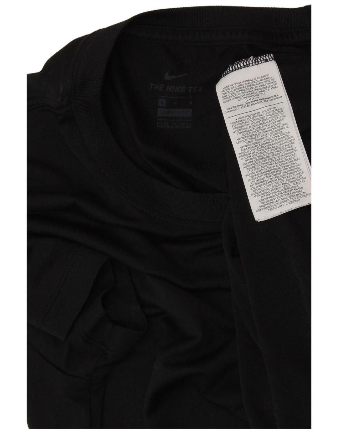 NIKE Ženska Dri Fit Graphic T-Shirt majica kratkih rukava UK 14 Srednji crni poliester