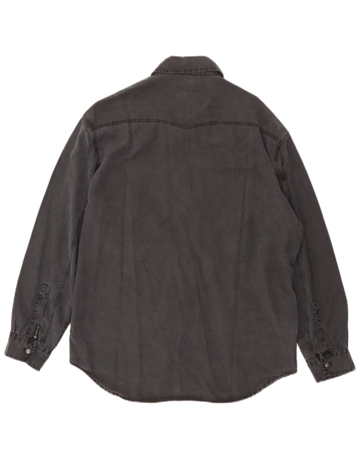 Trussardi Jeans muška traper košulja srednje siva tencel