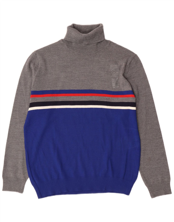 Vintage muški džemper s rol izrezom XL sivi akril u boji