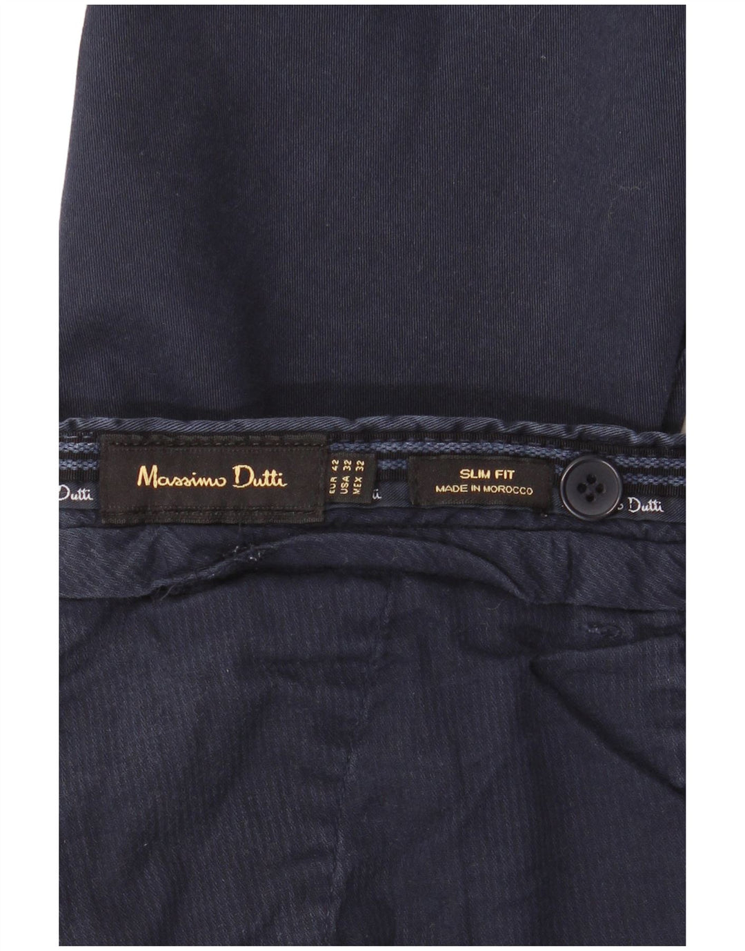 MASSIMO DUTTI Muške uske chino hlače EU 42 Large W32 L34 tamnoplave