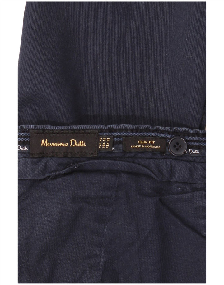 MASSIMO DUTTI Muške uske chino hlače EU 42 Large W32 L34 tamnoplave