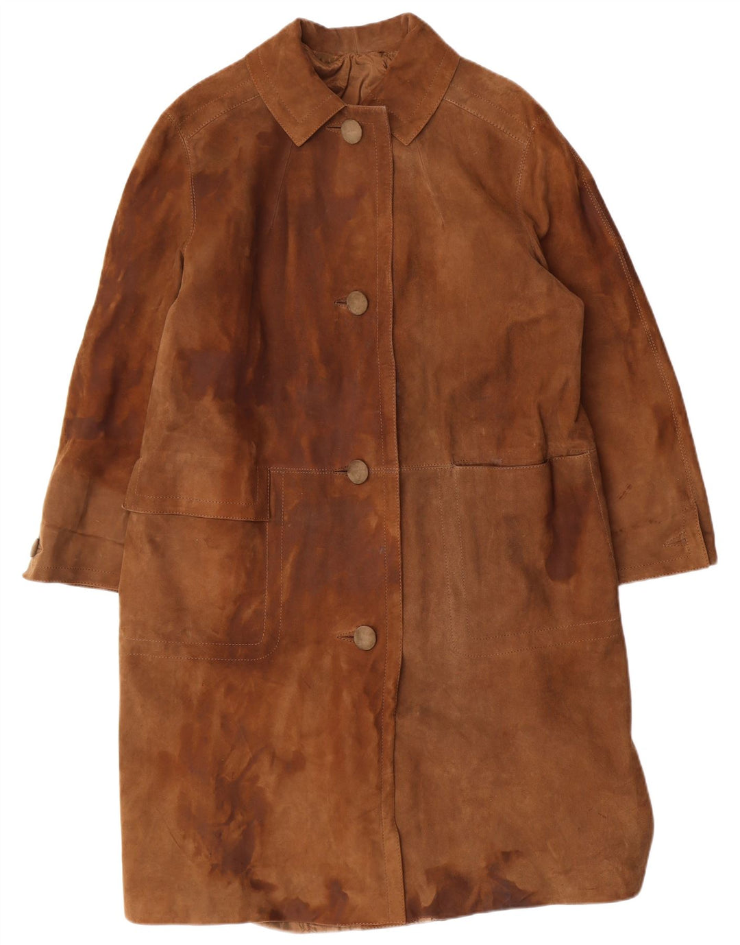 STRONG & FISHER LTD Ženski vintage kaput od brušene kože UK 18 XL smeđi klasični