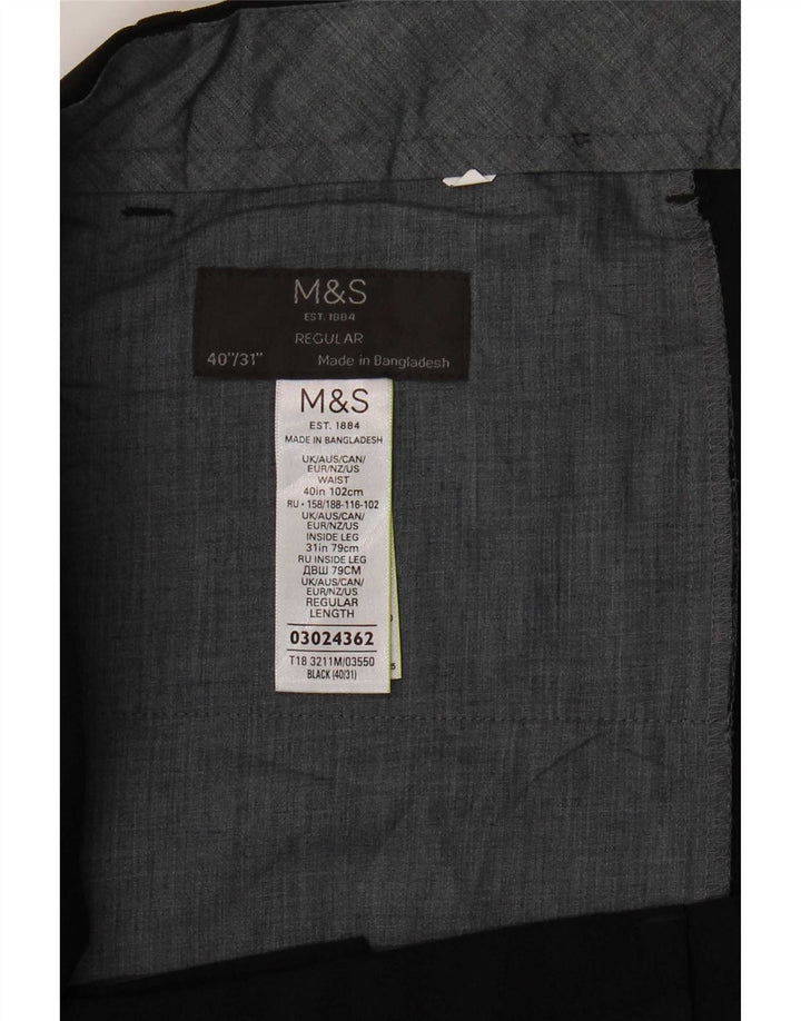 Marks & Spencer muške hlače standardnog kroja W40 L31 crni poliester