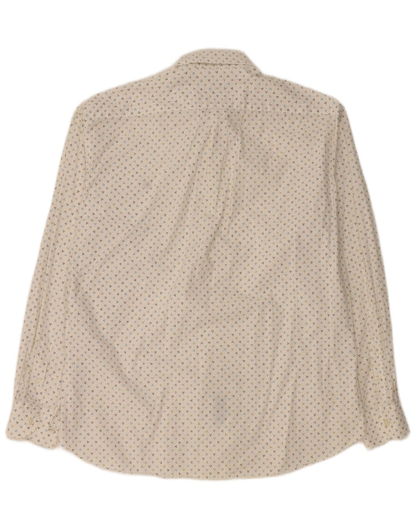 HARMONT & BLAINE Mens Shirt 3XL Off White Spotted Cotton