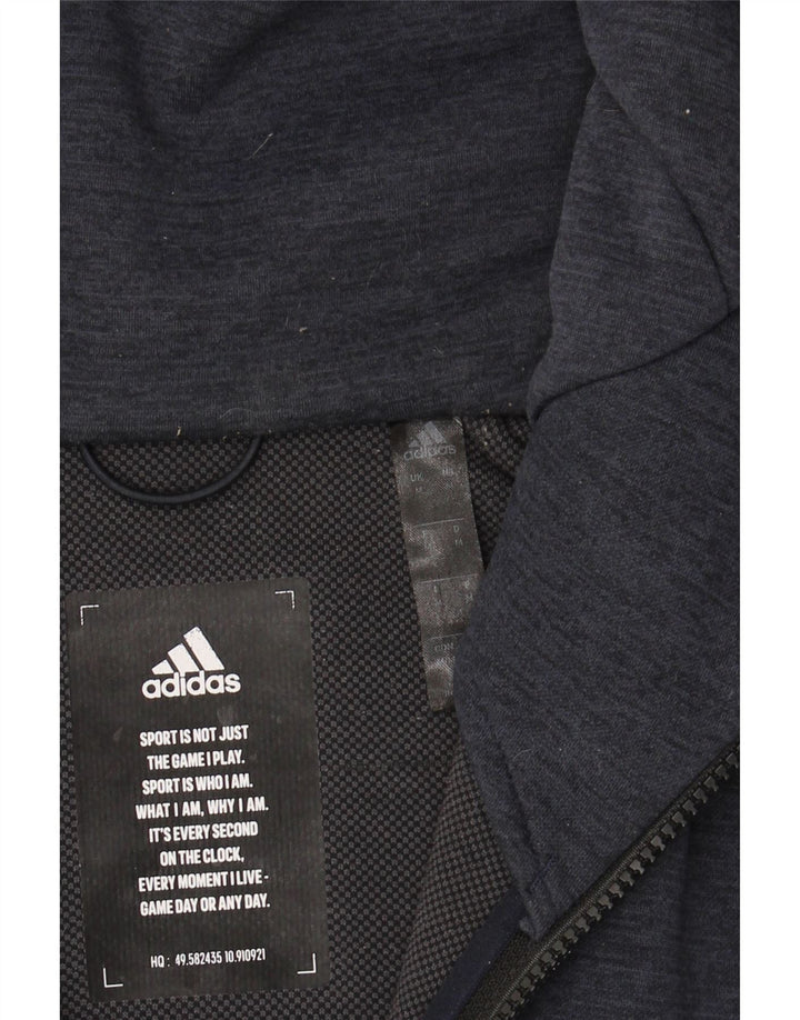 ADIDAS Mens Zip Hoodie Sweater Medium Navy Blue Polyester Vintage Adidas and Second-Hand Adidas from Messina Hembry 