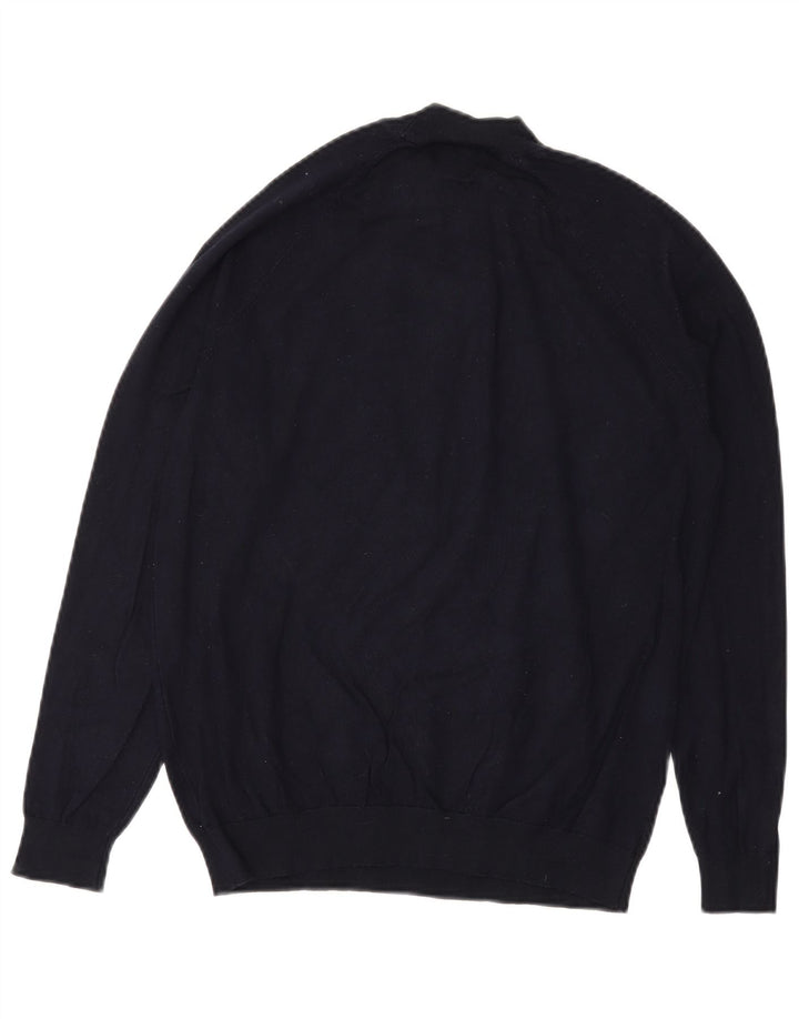 ZARA Womens Turtle Neck Jumper Sweater UK 14 Medium Navy Blue Viscose