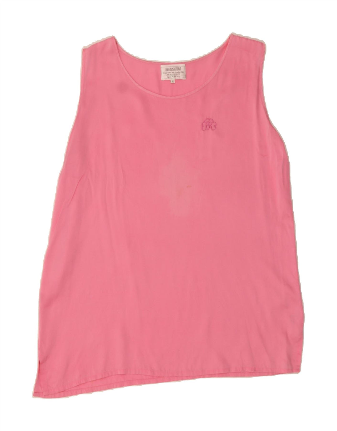VINTAGE Womens Sleeveless Blouse Top UK 14 Medium Pink Silk Vintage Vintage and Second-Hand Vintage from Messina Hembry 