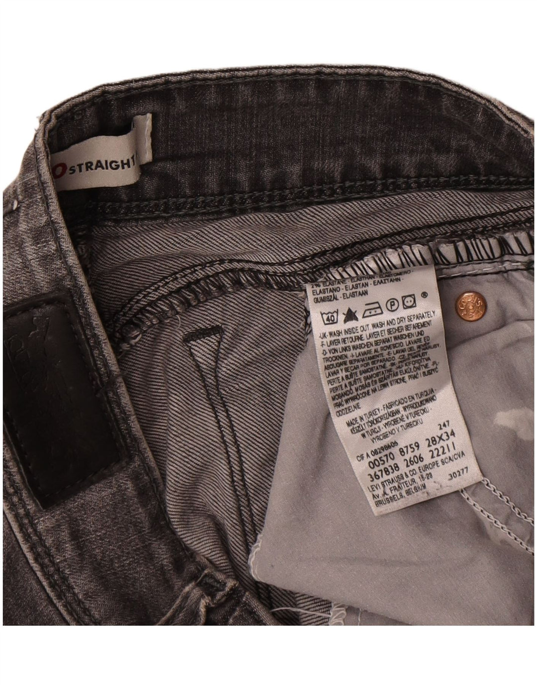 Levi's ženske ravne traperice 570 W28 L31 sivi pamuk