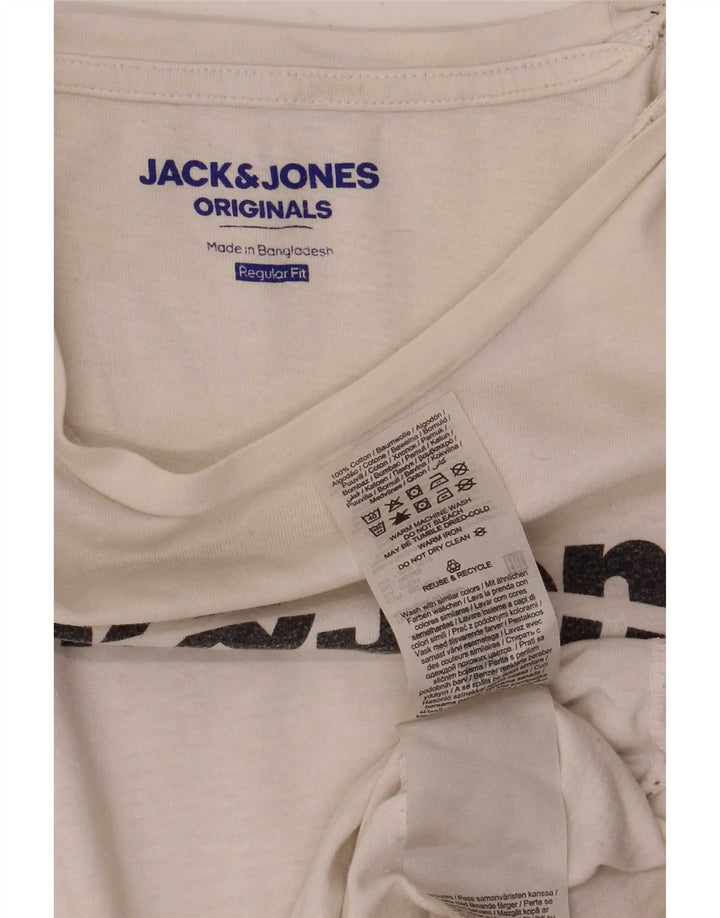 Jack & Jones muška majica kratkih rukava standardnog kroja, srednji bijeli pamuk