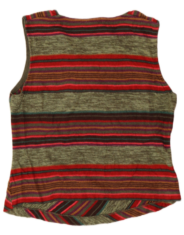 Chaps ženski kratki top bez rukava UK 18 XL zeleno prugasto platno