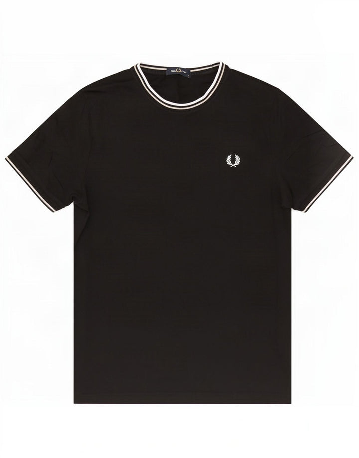 Fred Perry muška majica kratkih rukava Srednji crni pamuk