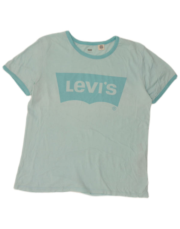 Levi's ženska majica kratkih rukava s grafičkim motivima UK 16 Large Blue Cotton