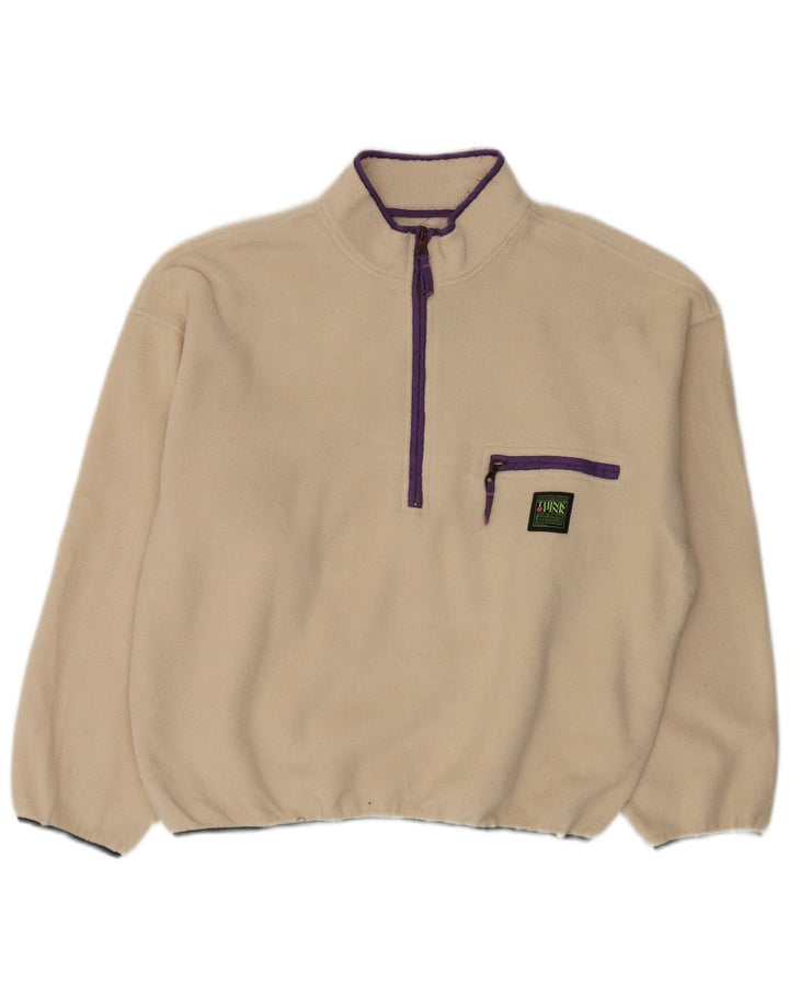 Think Pink ženski prekomerni flis džemper s patentnim izrezom UK 14 srednje bijele boje