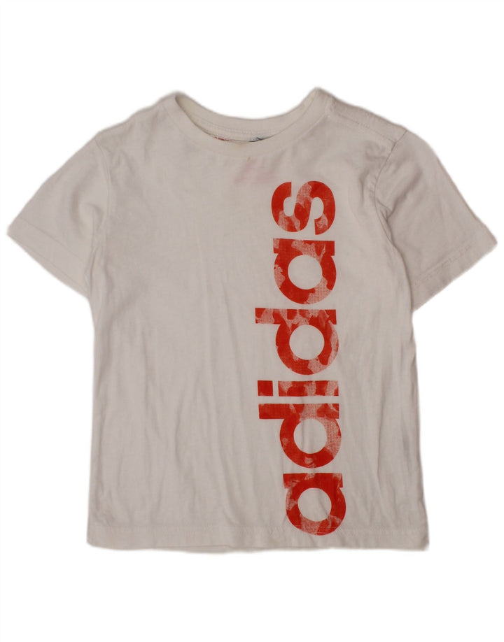 Majica kratkih rukava ADIDAS za dječake s grafičkim motivima, 5-6 godina, bijela