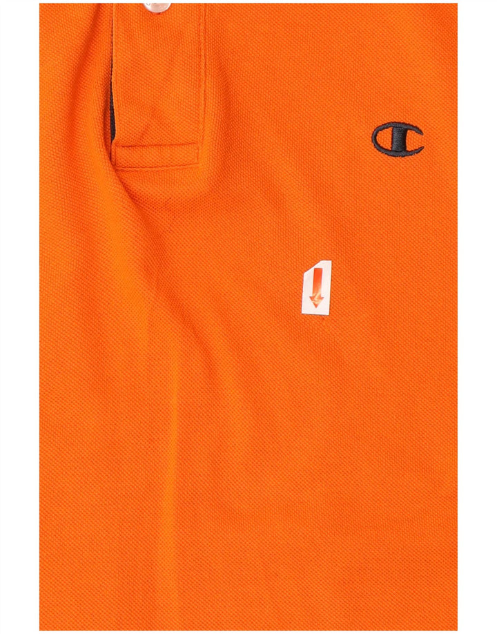 CHAMPION Mens Polo Shirt Large Orange Cotton